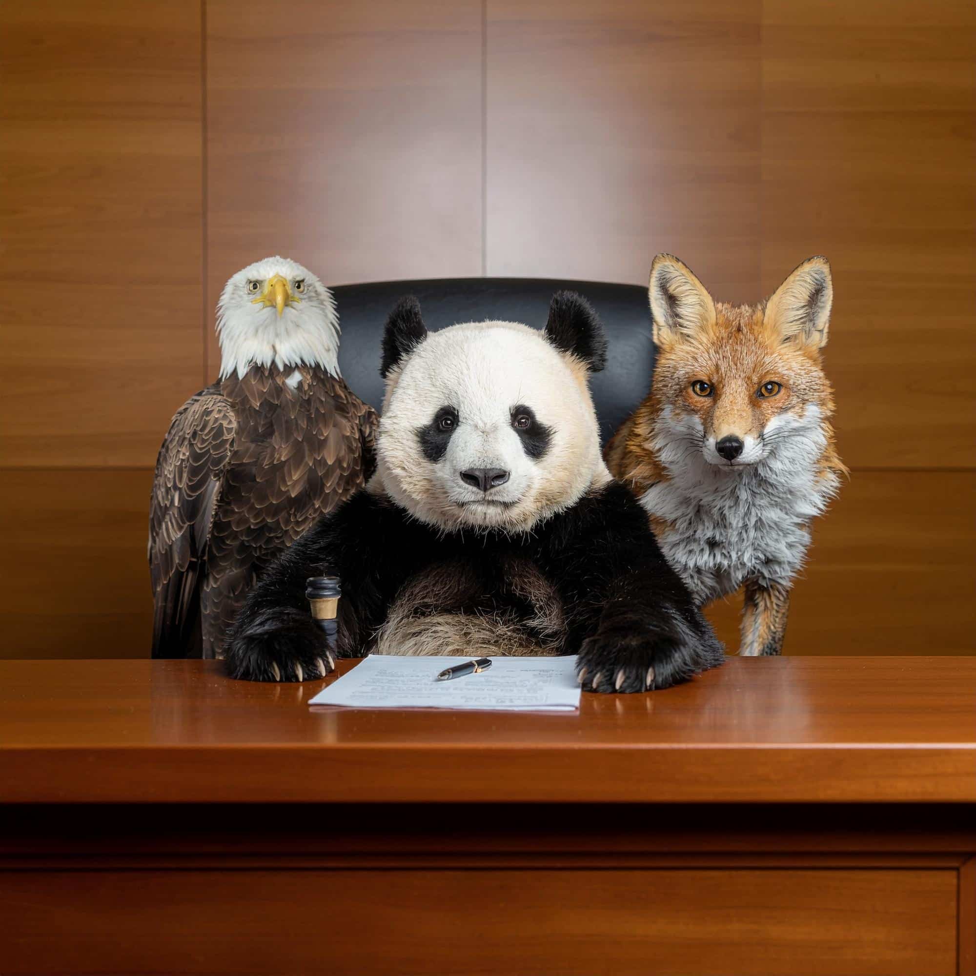 Internationaler Tag der Tierrechte 1 Firefly Ein Fuchs ein panda und ein Adler an einem Richterpult als Richter 249929 1