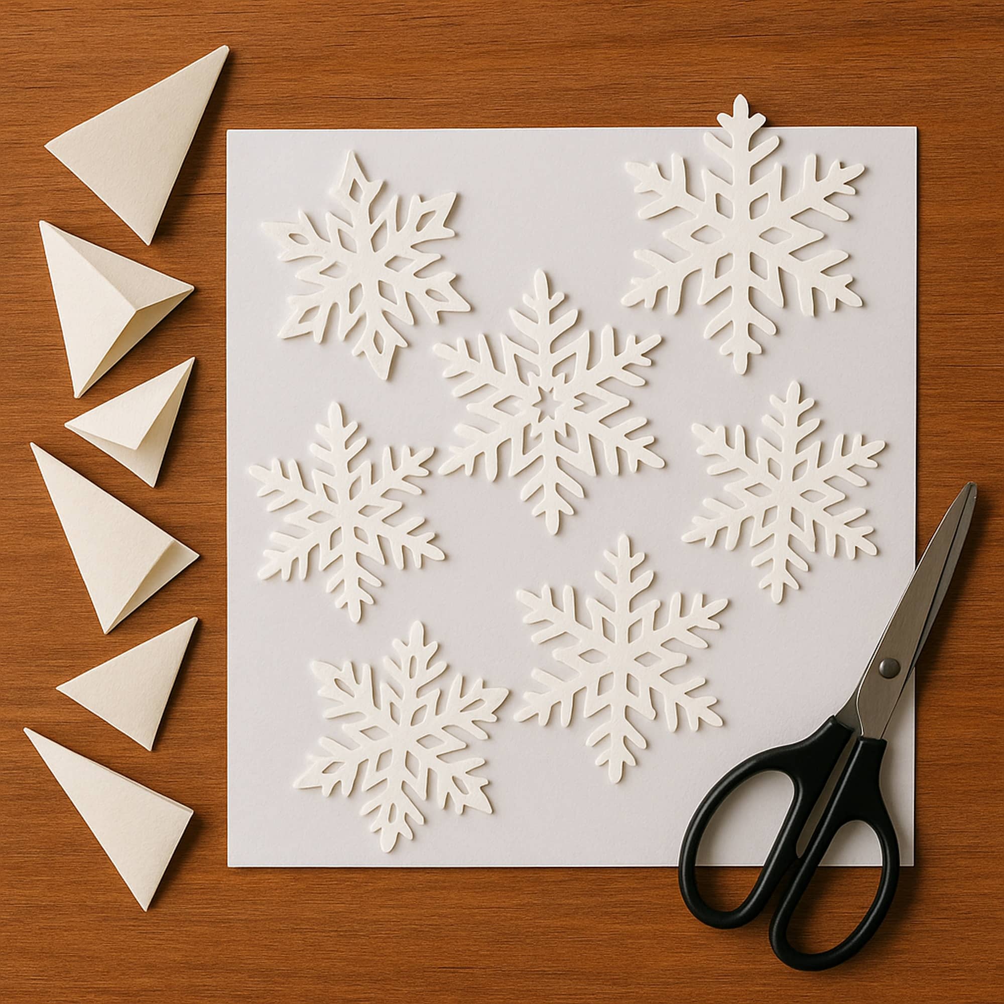 Bastle-ausgeschnittene-Schneeflocken-Tag